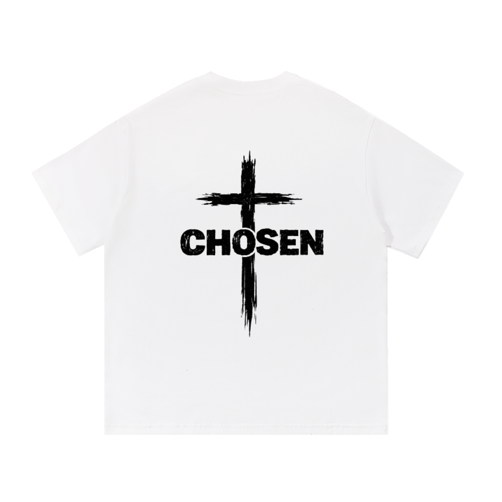 “CHOSEN” across Essential White Tee
