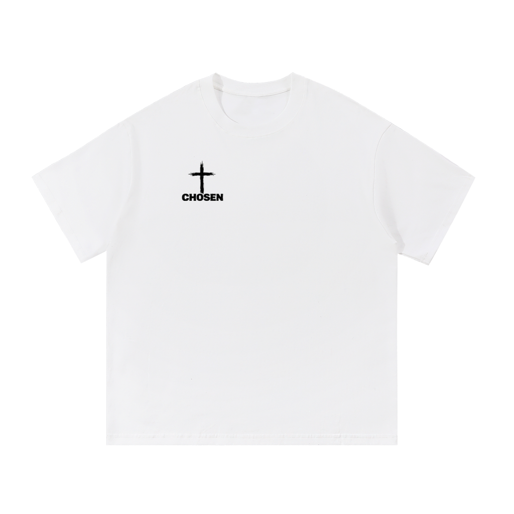 “CHOSEN” across Essential White Tee